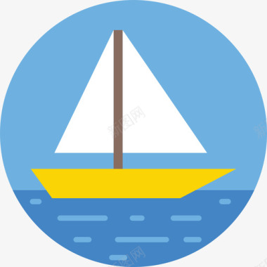 帆船旅行7平底图标图标