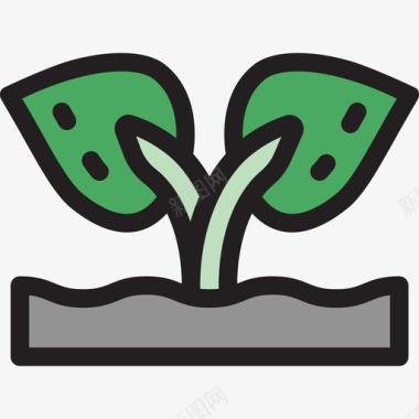 芽生态与自然3线色图标图标