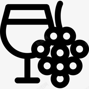 酒杯夏季经典系列直线型图标图标