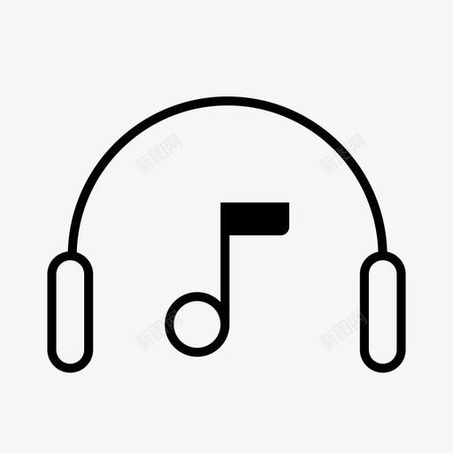 带音乐的耳机音符歌曲图标svg_新图网 https://ixintu.com 声音 带音乐的耳机 歌曲 音符