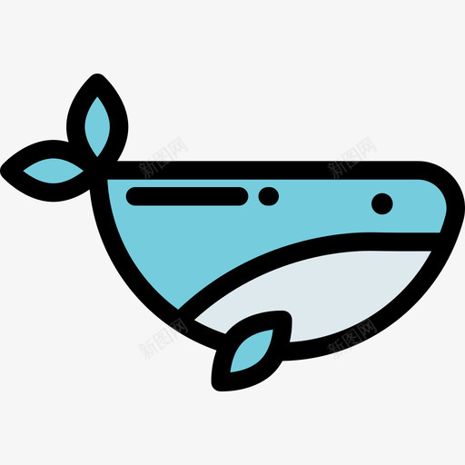 鲸鱼海洋生物2线性颜色图标svg_新图网 https://ixintu.com 海洋生物2 线性颜色 鲸鱼