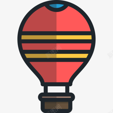热气球自然线颜色线颜色图标图标