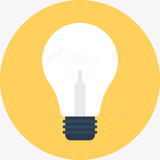 圆形能量和功率灯泡图标svg_新图网 https://ixintu.com 圆形能量和功率灯泡