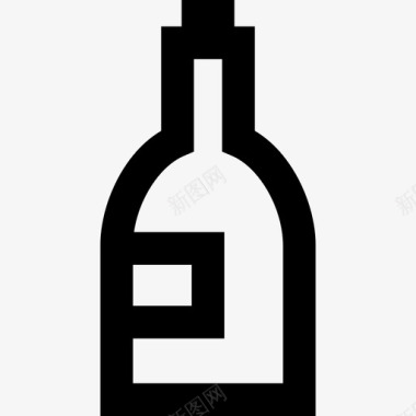 酒瓶酒庄套装直线型图标图标