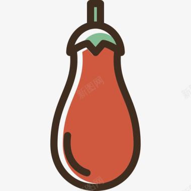 茄子食品线色食品套装图标图标