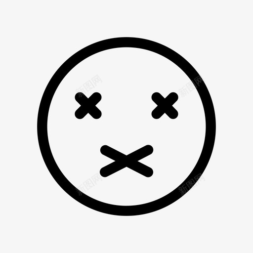 无语表情符号情感图标svg_新图网 https://ixintu.com 情感 情感图标 无语 沉默 表情符号