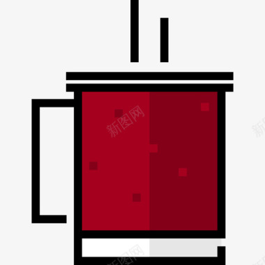 马克杯咖啡店元素2线性颜色图标图标
