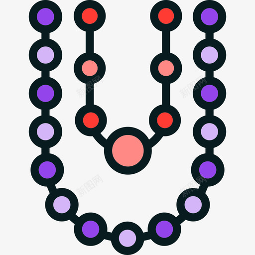 珍珠狂欢节元素线性颜色图标svg_新图网 https://ixintu.com 狂欢节元素 珍珠 线性颜色