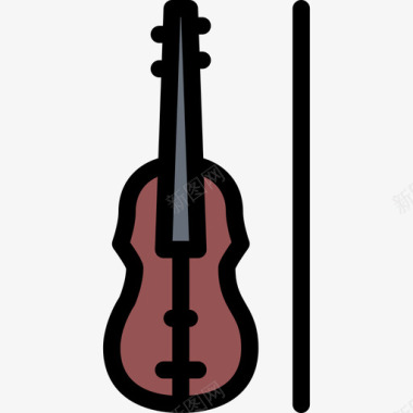 小提琴音乐5色彩图标图标