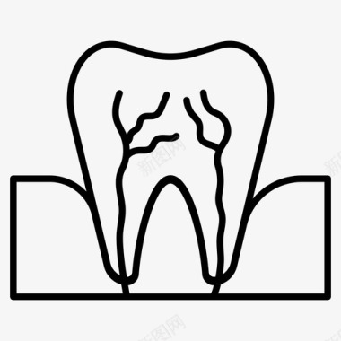 牙齿解剖学牙齿神经图标图标
