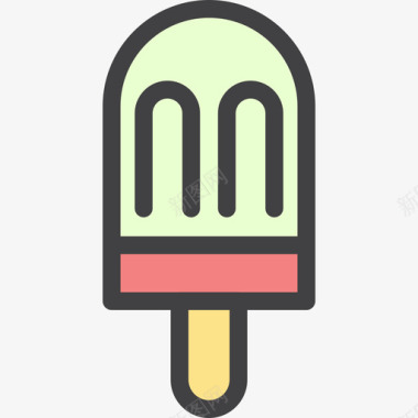 冰淇淋暑假4线性颜色图标图标