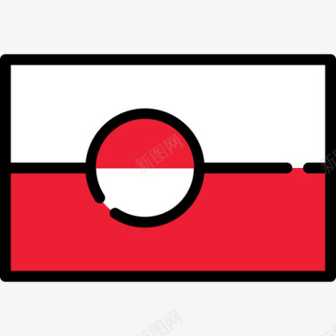 格陵兰旗帜收藏长方形图标图标