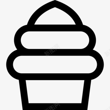 冷冻酸奶食品和餐厅收藏直系图标图标
