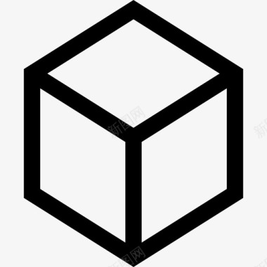 立方体形状集合线性图标图标