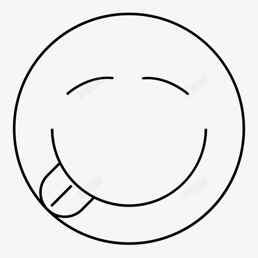 笑脸眨眼表情符号图标svg_新图网 https://ixintu.com 眨眼 笑脸 表情符号