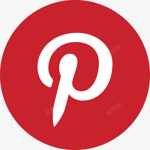 Pinterest标识扁平图标svg_新图网 https://ixintu.com Pinterest 扁平 标识