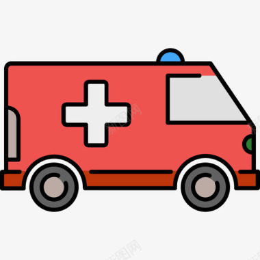 救护车医疗14彩色128px图标图标