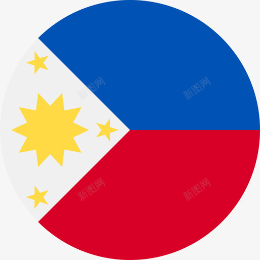 菲律宾国旗圆形图标svg_新图网 https://ixintu.com 国旗 圆形 菲律宾 菲律宾地标
