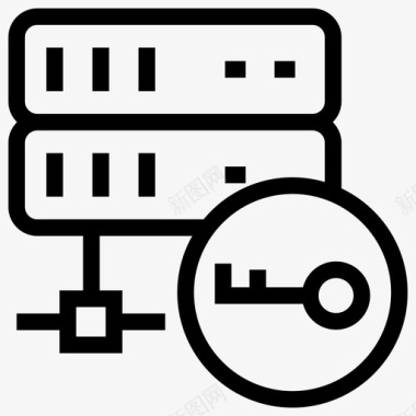 服务器密钥锁保护图标图标