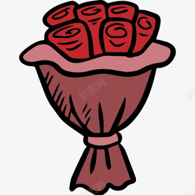 玫瑰情人节套装颜色图标图标