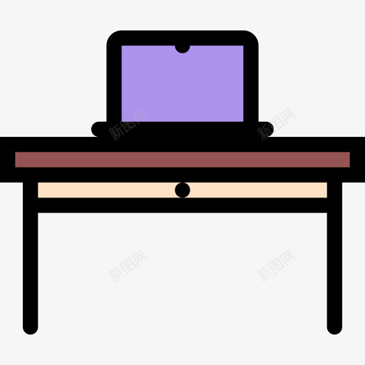 桌子家具24彩色图标svg_新图网 https://ixintu.com 家具24 彩色 桌子