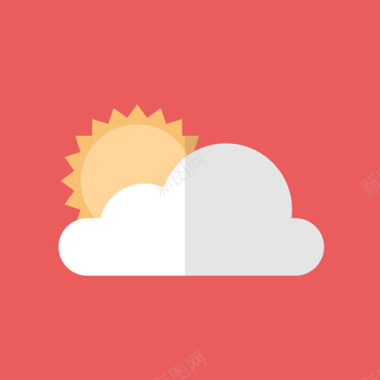 多云天气暑假系列图标图标