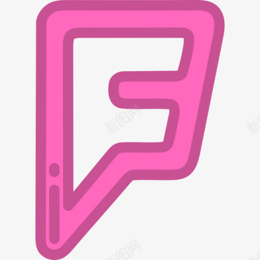 Foursquare社交媒体7线性颜色图标图标