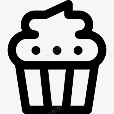 纸杯蛋糕食品2直系图标图标