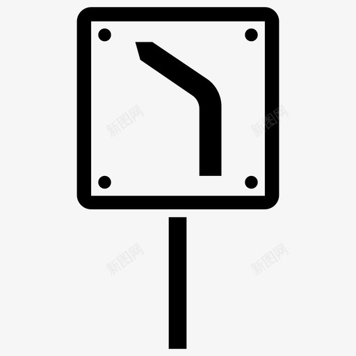 危险曲线危险警告左曲线图标svg_新图网 https://ixintu.com 交通标志 交通警告 危险曲线 危险警告 左曲线 道路标志和交叉口标志符号图标