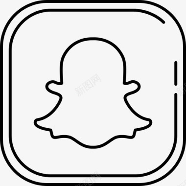 Snapchat社交媒体10128px线路图标图标