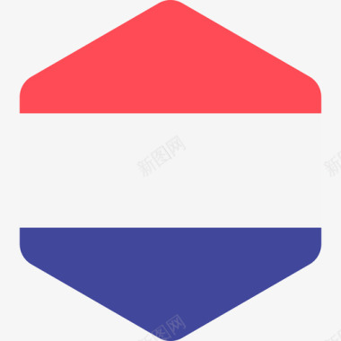 荷兰国际国旗2六边形图标图标