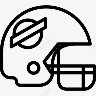 运动型线状头盔图标图标
