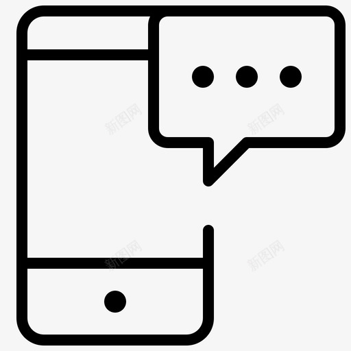 手机通讯对话图标svg_新图网 https://ixintu.com 对话 手机 用户界面 通讯