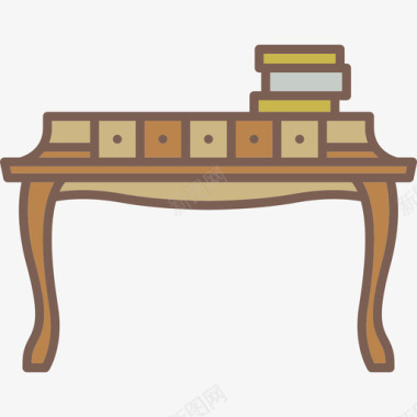 书桌家具和装饰图标图标