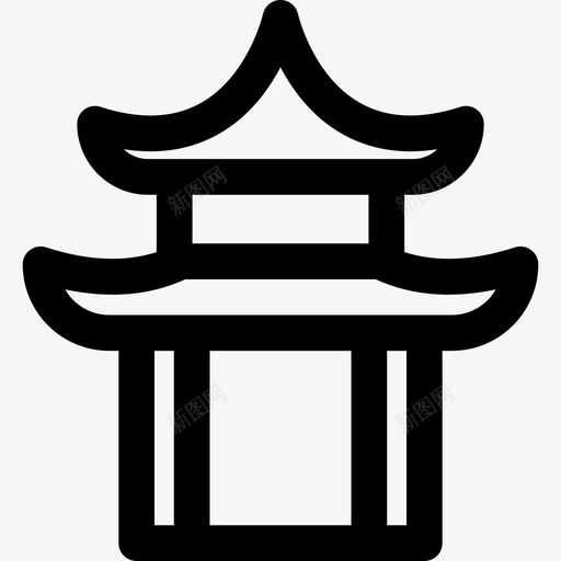 大门日本文化收藏直线图标svg_新图网 https://ixintu.com 大门 日本文化收藏 直线