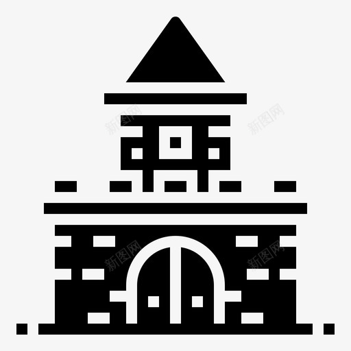 城堡建筑王国图标svg_新图网 https://ixintu.com 城堡 建筑 游戏元素雕文 王国