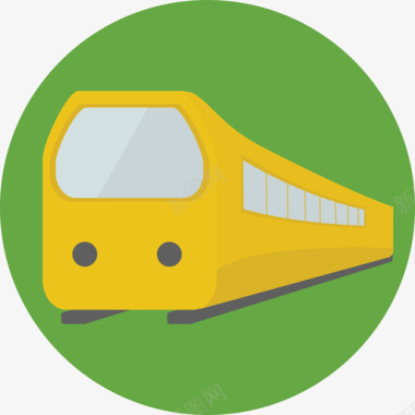 火车旅行和运输环形平面图标图标