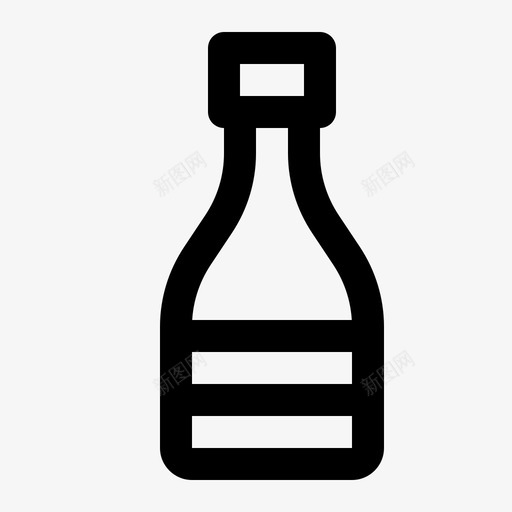 瓶饮料瓶盖图标svg_新图网 https://ixintu.com 瓶 瓶盖 酒瓶 食品和饮料线图标集 饮料