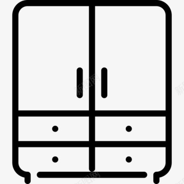 衣柜家具2线性图标图标