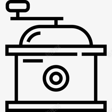 咖啡研磨机厨房7线性图标图标
