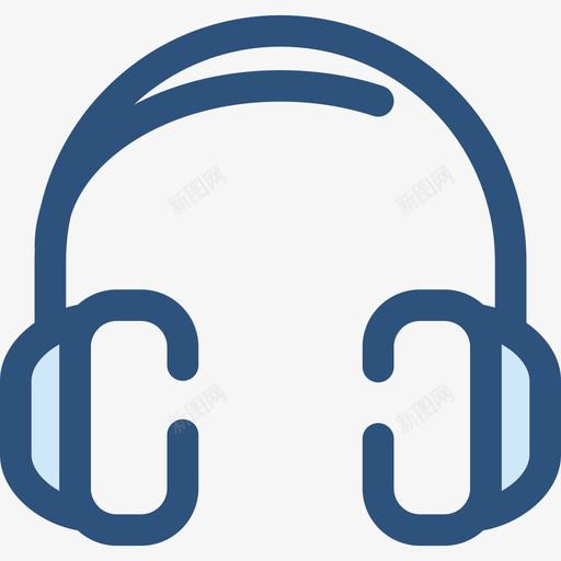 耳机学校系列5蓝色图标svg_新图网 https://ixintu.com 学校系列5 耳机 蓝色
