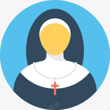 修女职业4圆形图标图标
