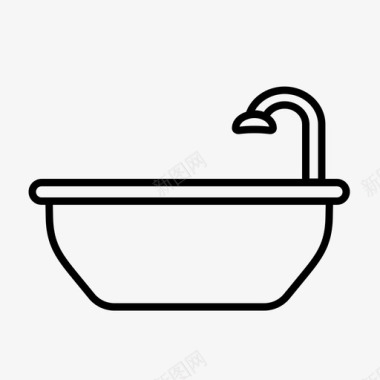 浴缸浴室卫生图标图标