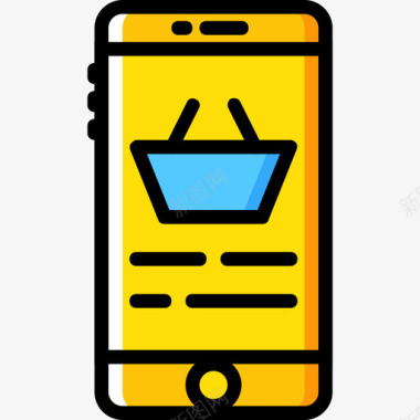 智能手机交付5黄色图标图标