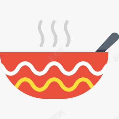 汤食物和饮料3平的图标图标