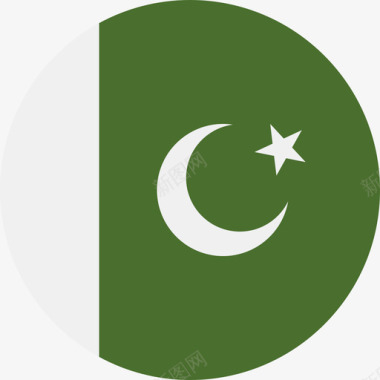 巴基斯坦国旗圆形图标图标