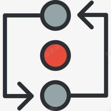 连接商务集合6红色图标图标