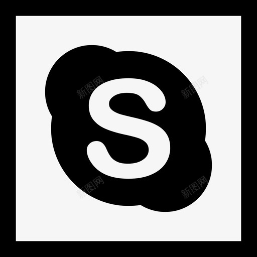 Skype社交媒体徽标集合线性图标svg_新图网 https://ixintu.com Skype 社交媒体徽标集合 线性