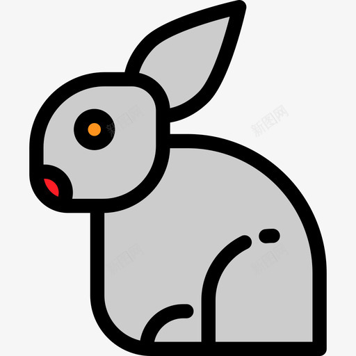 复活节兔子假日6线性颜色图标svg_新图网 https://ixintu.com 假日6 复活节兔子 线性颜色
