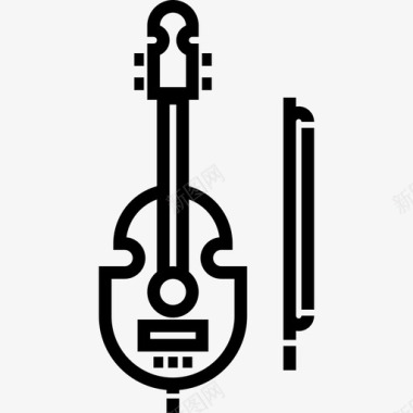 小提琴啤酒节3直线图标图标